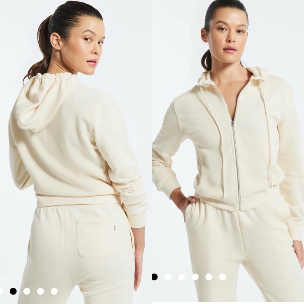 Wesley Beekman Cotton Terry Full Zip Hoodie in Size Small $170 Zip-Up
